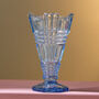 Vintage Mid Century Art Deco Glass Vase Blue, thumbnail 2 of 3