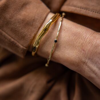 Elya Chunky Organic 18ct Gold Plate Cuff, 3 of 5