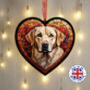 Labrador Stained Glass Effect Heart Suncatcher, thumbnail 8 of 9