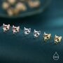 Sterling Silver Cute Cat Skull Stud Earrings, thumbnail 3 of 11