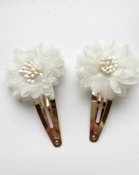 Pair Of Audrey Flower Hair Clips, 3 of 5