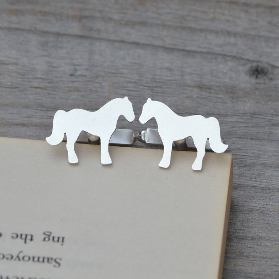 Image of Personalised Horse Cufflinks In Sterling Silver, Silver
