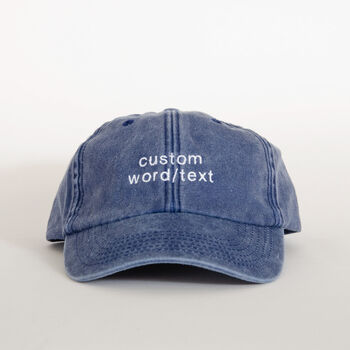 Personalised Vintage Cap With Custom Embroidery Text, 6 of 10