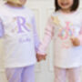 Girls Personalised Lilac Unicorn Pyjamas, thumbnail 7 of 10