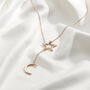 Personalised Moon And Star Lariat Necklace, thumbnail 5 of 12
