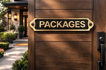 Heritage Brass Packages Door Plaque With Black Finish, 2 of 6