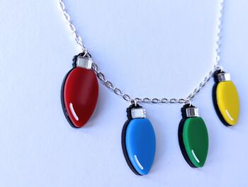 Christmas Lights Necklace On Acrylic And Silver Plated, 9 of 9