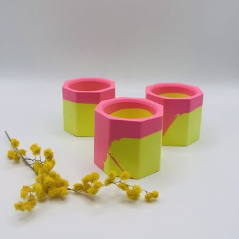 Graffiti Tea Light Set Of Three Yellow And Pink, 5 of 12