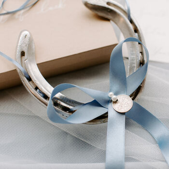 Personalised Silver Sixpence Lucky Wedding Horseshoe Gift, 2 of 4