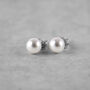 White Freshwater Pearl Sterling Silver Stud Earrings, thumbnail 6 of 10