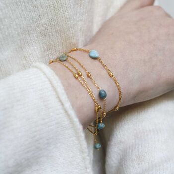 Sterling Silver Gold Plated Apatite Necklace/Bracelet, 4 of 5