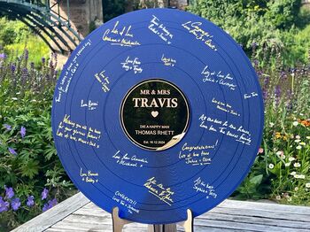 Personalised Vinyl Record Wedding Guest Book Alternative, 7 of 11