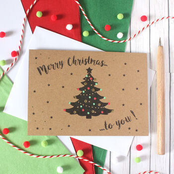 Personalised Christmas Tree Card With Gold Dots, 5 of 5