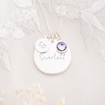 Personalised 50th Birthday Disc Necklace, 2 of 12