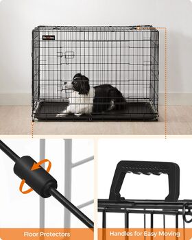 Foldable Dog Crate With Two Doors And Tray, 4 of 7