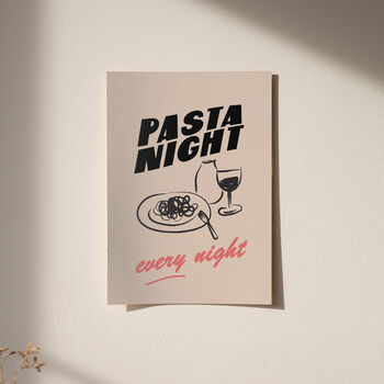 Pasta Night Every Night Illustrated Pasta Print, 5 of 6