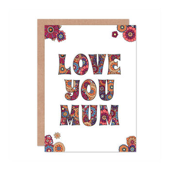 Retro Floral Mum Birthday Mothers Day Card, 2 of 2