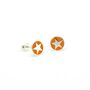 Mini Orange Star Enamel Stud Earrings Sterling Silver, thumbnail 1 of 2