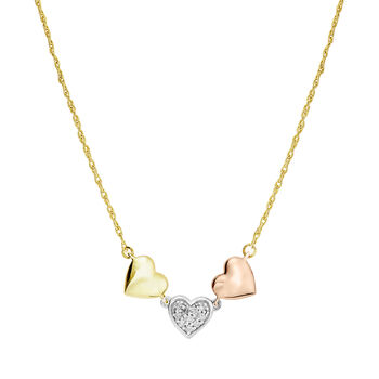 Emily And Ophelia Diamond Triple Heart Necklace, 2 of 5