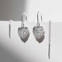 Sterling Silver Filigree Heart Threaders, thumbnail 4 of 6