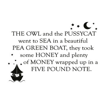 The Owl And The Pussycat Wall Sticker, 2 of 3
