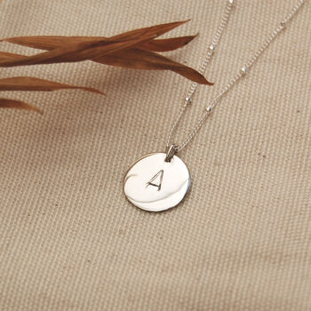 Personalised Initial Disc Necklace In Silver Or Gold, 2 of 7