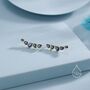 Sterling Silver Sapphire Blue Droplet Cz Cluster Crawler Earrings, thumbnail 3 of 12