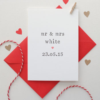 Personalised Mr And Mrs Wedding Or Anniversary Card, 2 of 4