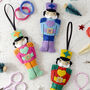 'Rainbow Nutcrackers' Felt Decoration Craft Kit, thumbnail 1 of 2