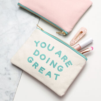 'You Are Doing Great' Little Pouch Makeup Bag, 3 of 5