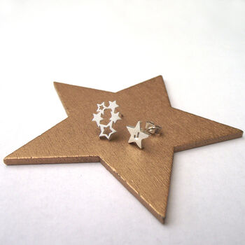 Mismatched Magic Star With Initial Earrings, 3 of 12