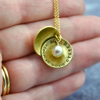 The World Is Your Oyster Secret Message Necklace, 7 of 9