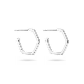 Hoop Hexagon Earrings, 2 of 3
