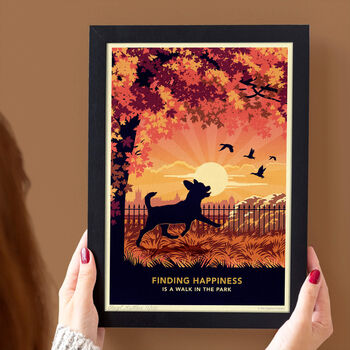 Shorthaired Chihuahua In An Autumn Park. Limited Edition Dog Print, 4 of 7