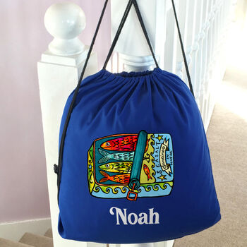 Personalised Sardines Drawstring Pe Kit Bag, 5 of 5