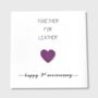 Together For Leather 3rd Anniversary Card Leather Heart, thumbnail 2 of 8