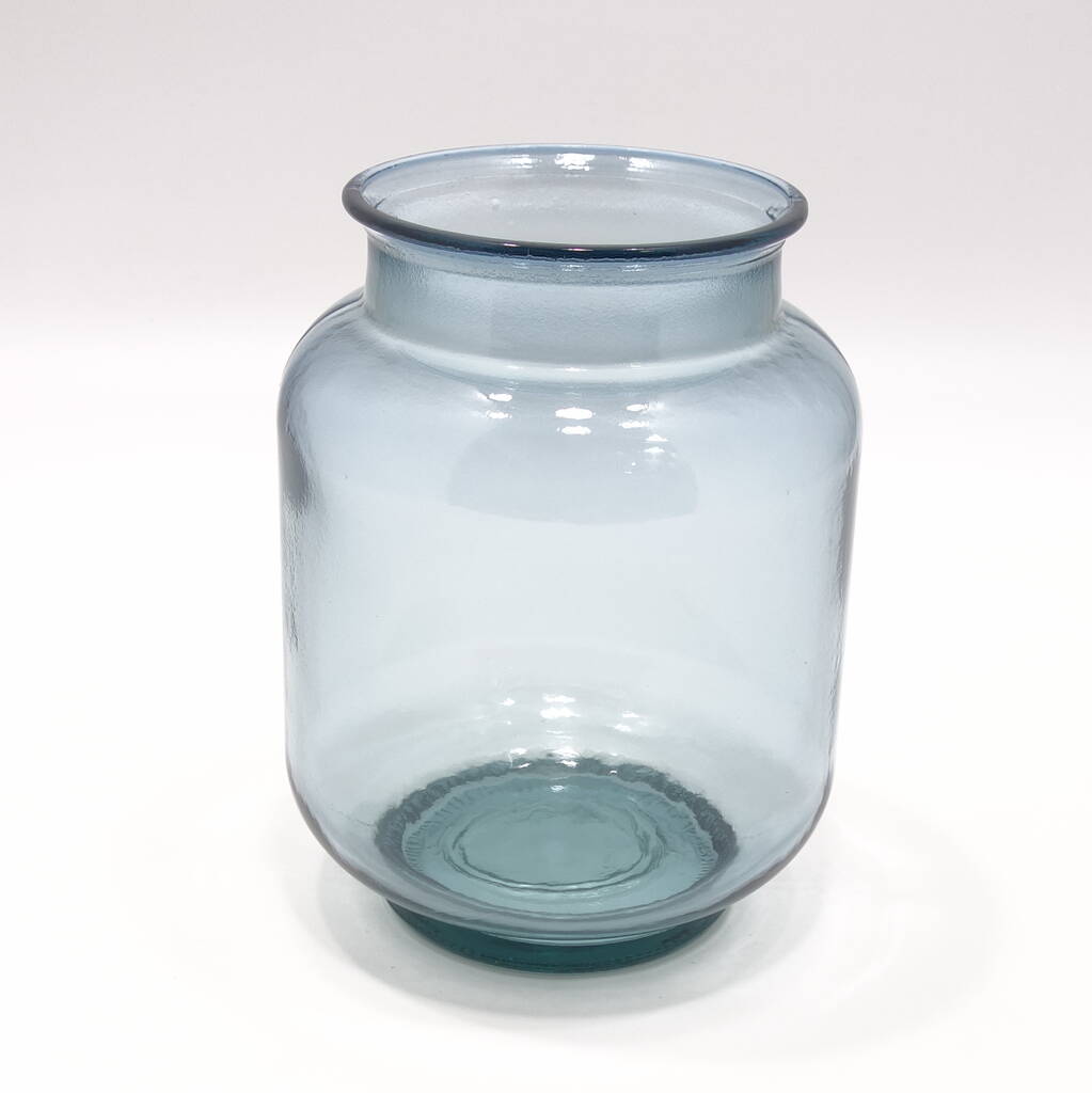Recycled Glass Hurricane Jar Six Colours By The Recycled Glassware Co