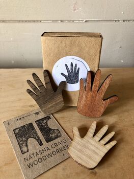 Wooden Hand Shaped Magnets, 2 of 5