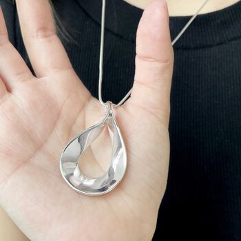 Teardrop Silver Pendant Necklace For Mum, 4 of 7