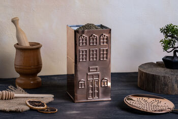 Solid Copper House Shaped Storage Tin, Copper Decorative Jar, Halloween Candy Container Box, 4 of 5