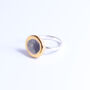Sterling Silver, Ceramic, Glass And Gold Dusk Adjustable Ring, thumbnail 4 of 6