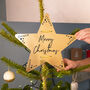 'Merry Christmas' Gold Star Christmas Tree Topper, thumbnail 2 of 5