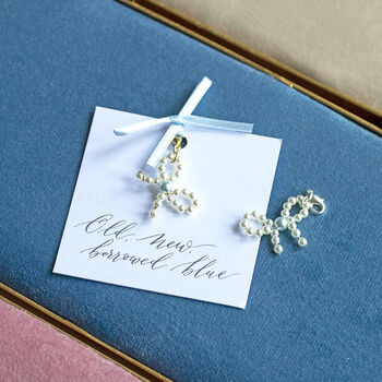 Something Blue Pearl Bow Charm, 4 of 8