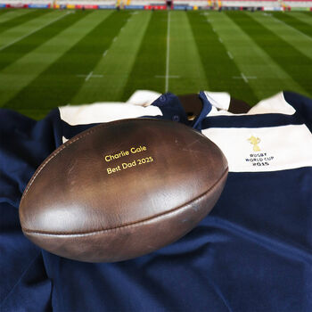 Personalised Vintage Leather Rugby Ball, 12 of 12