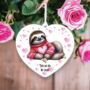 Personalised Sloth Pose Love Decoration, thumbnail 1 of 2