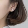 Sterling Silver Asymmetrical Colourful Flower Stud Earrings, thumbnail 4 of 6