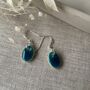 Tiny Turquoise Oval Dangle Earrings, thumbnail 5 of 7