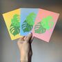 Monstera Leaf Print Set Of Six Mixed Design Notecards, thumbnail 1 of 4
