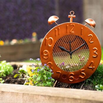 Novelty Hanging Bird Feeder Bronze Alarm Clock Decor, 3 of 8