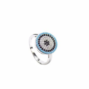 Turquoise Evil Eye Rings, Gold Vermeil 925 Silver, 8 of 8